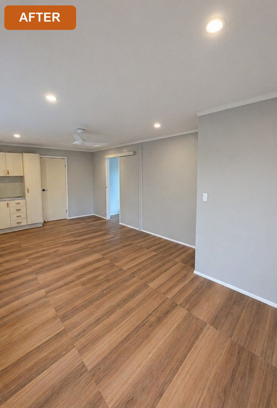 Living area after repainting