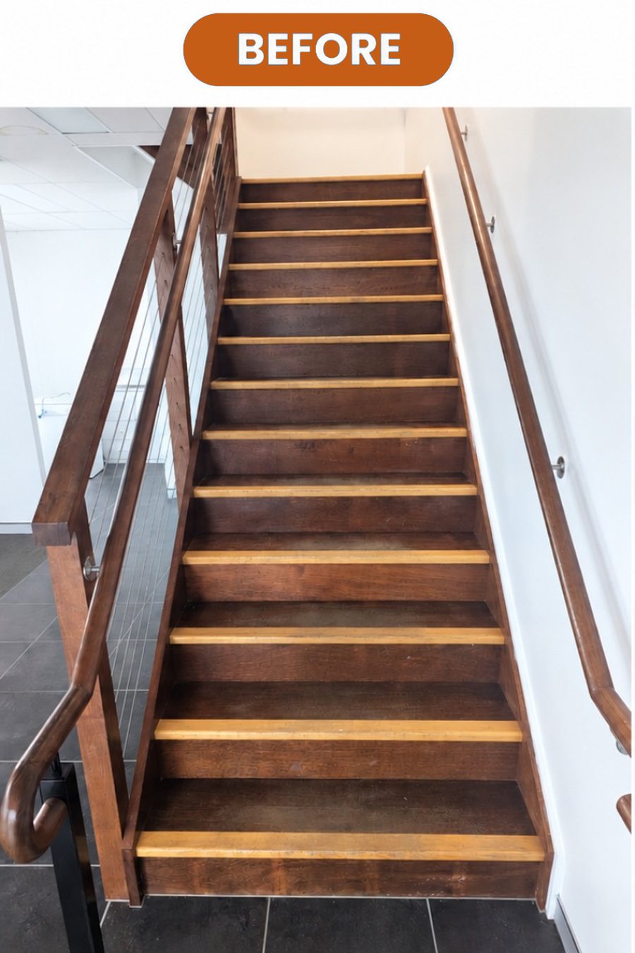 Staircase before restoration